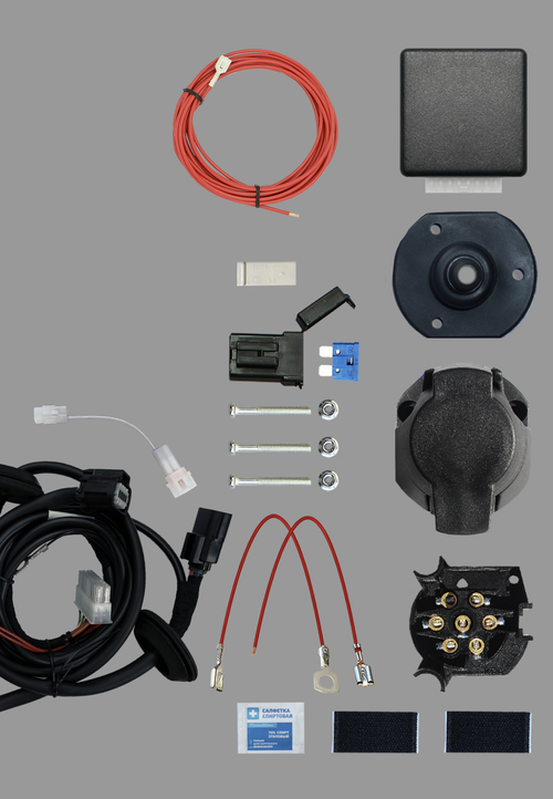 Комплект штатной электрики для фаркопа 7-pin Geely Atlas 2024- с блоком 7.1 - КонцептАвто KA SC 71 139 005