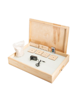 Планшет для рисования песком из массива дерева с цветной подсветкой, набором инструментов, песком и крышкой