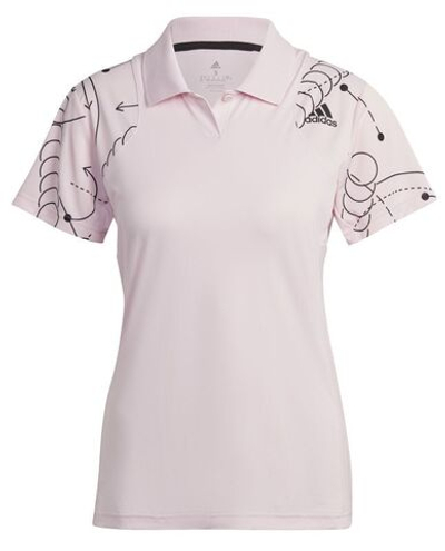 Женское поло Adidas W Club Graphic Polo Shirt - clear pink