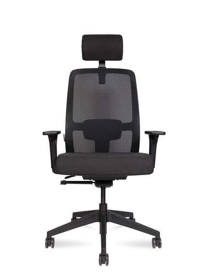 Кресло офисное Норден / Алтай / Altai  / черный пластик / черная сетка / черная ткань