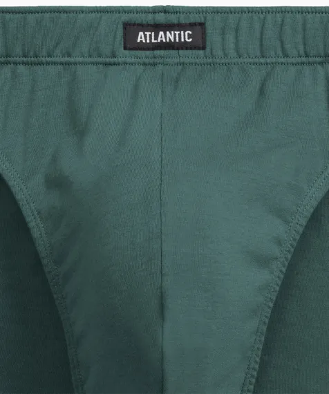 Мужские трусы (3шт) слипы спорт Atlantic 3MP-186, хлопок, черные + зеленые + графитовые