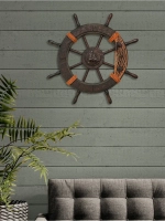 Декор для дома на стену "Штурвал" 62 см