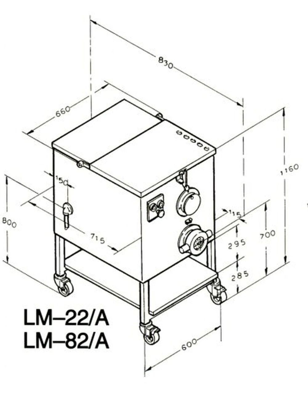 Мясорубка Koneteollisuus (KT) LM-82/A (корпус нержавеющая сталь, шнек нержавеющая сталь, с педалью)