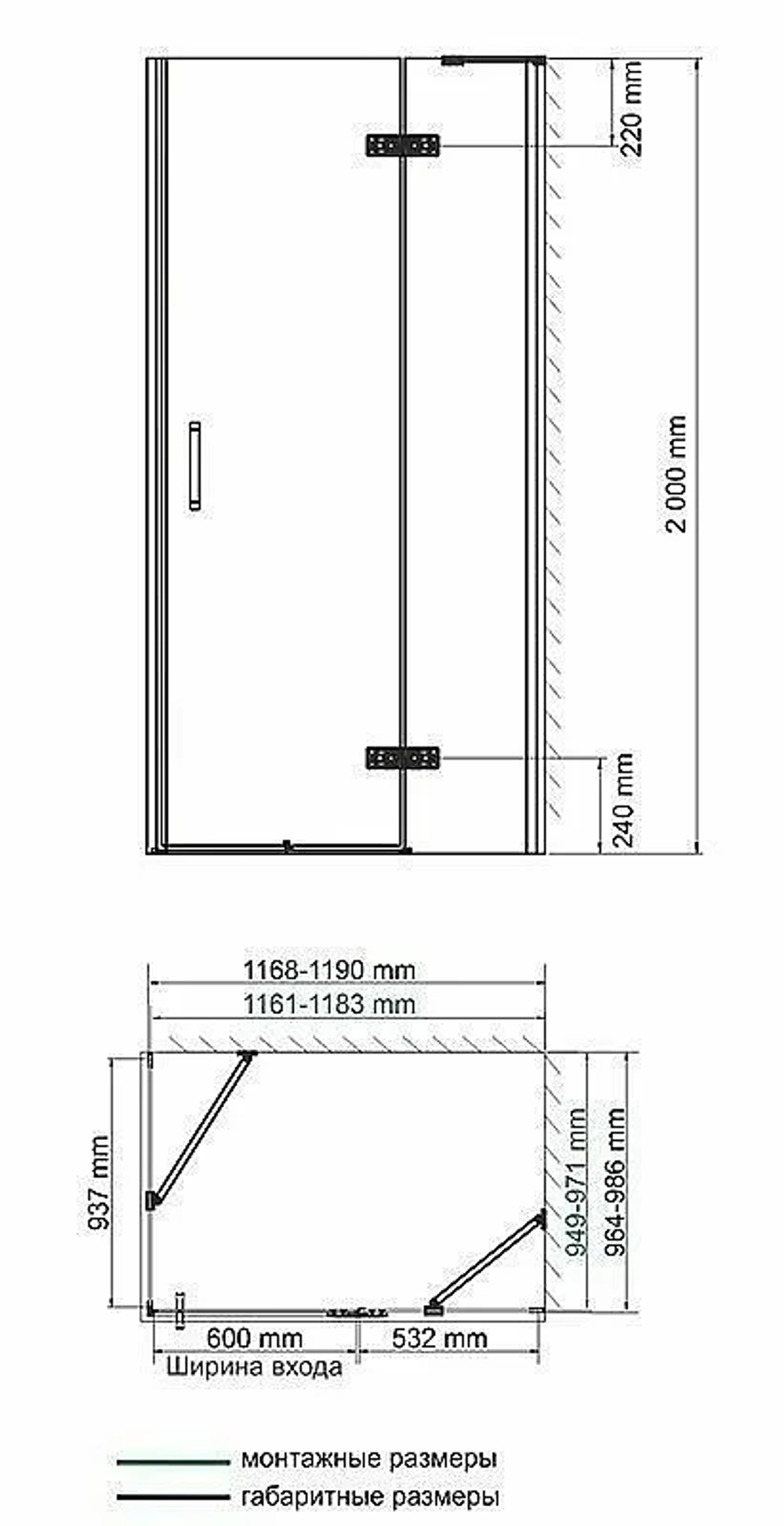 Душевой уголок WasserKRAFT Aller 10H10 120x100 профиль хром/декор черный матовый