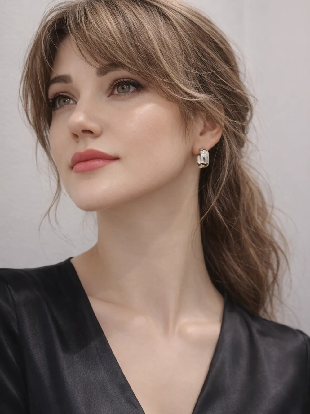 Серьги Oubi Yabi «Широкие кольца» Silver