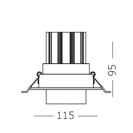 ST701.538.12 Св-к встр. Zoom Белый LED 1*12W 3000K 960Lm Ra90 15°-60° IP20 D115xH95 170-240V Встраиваемые светильники