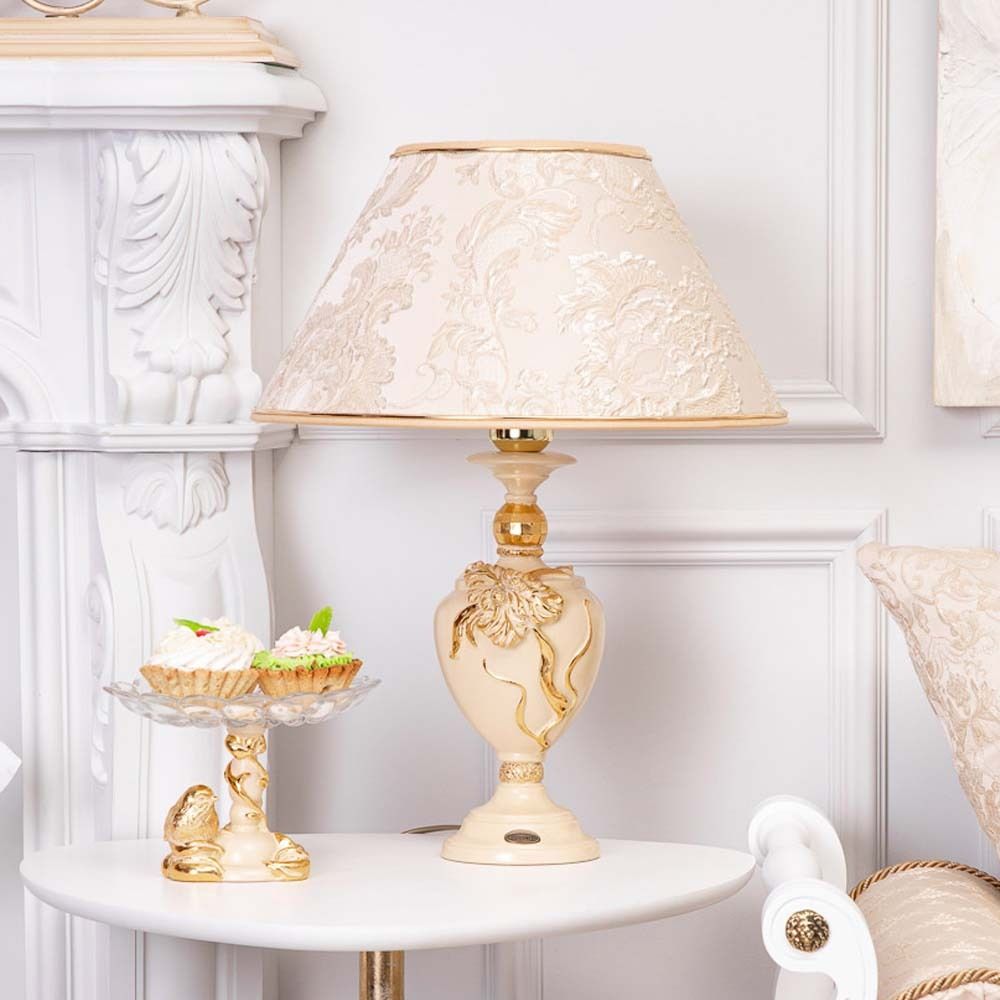 Настольная лампа Флер де Лис Айвори с абажуром №38 Каледония Айвори
