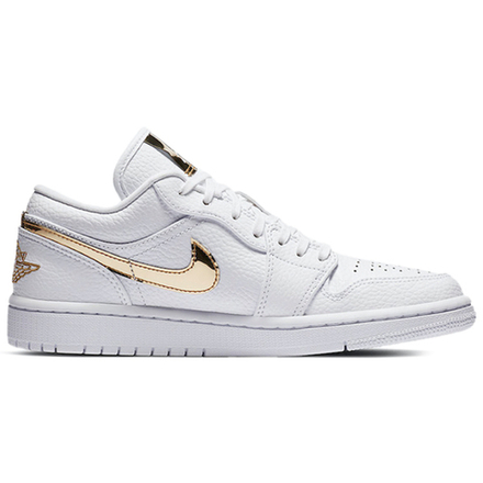 Кроссовки Air Jordan 1 Retro Low White Metallic Gold
