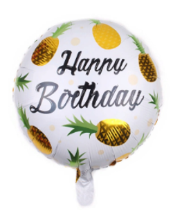 К 18" Круг Happy birthday желтый ананас