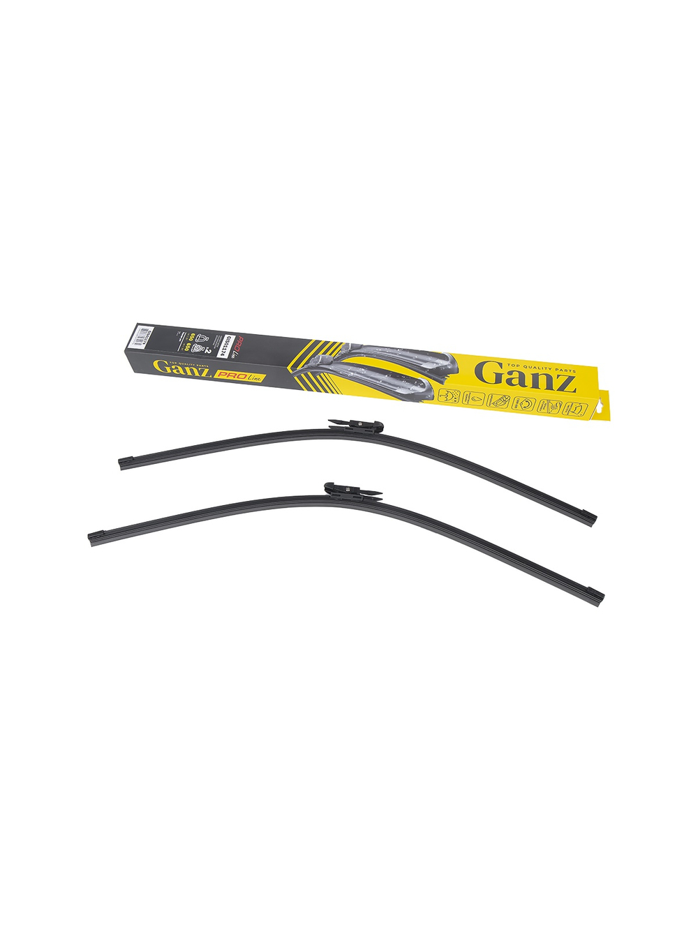 Щетка стеклоочистителя 650/650 мм бескаркасная комплект 2 шт AD Q7 GANZ PRO-LINE GIS01174