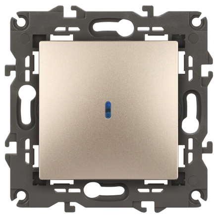 14-1102-04 ЭРА Выключатель с подсветкой, 10АХ-250В, IP20, Эра Elegance, шампань