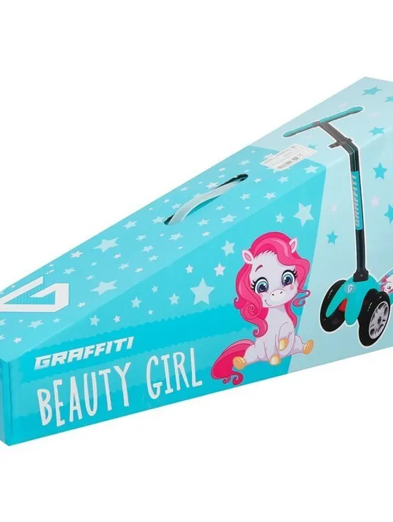 Cамокат GRAFFITI «Пони», колёса PU 120/80 мм, ABEC 7