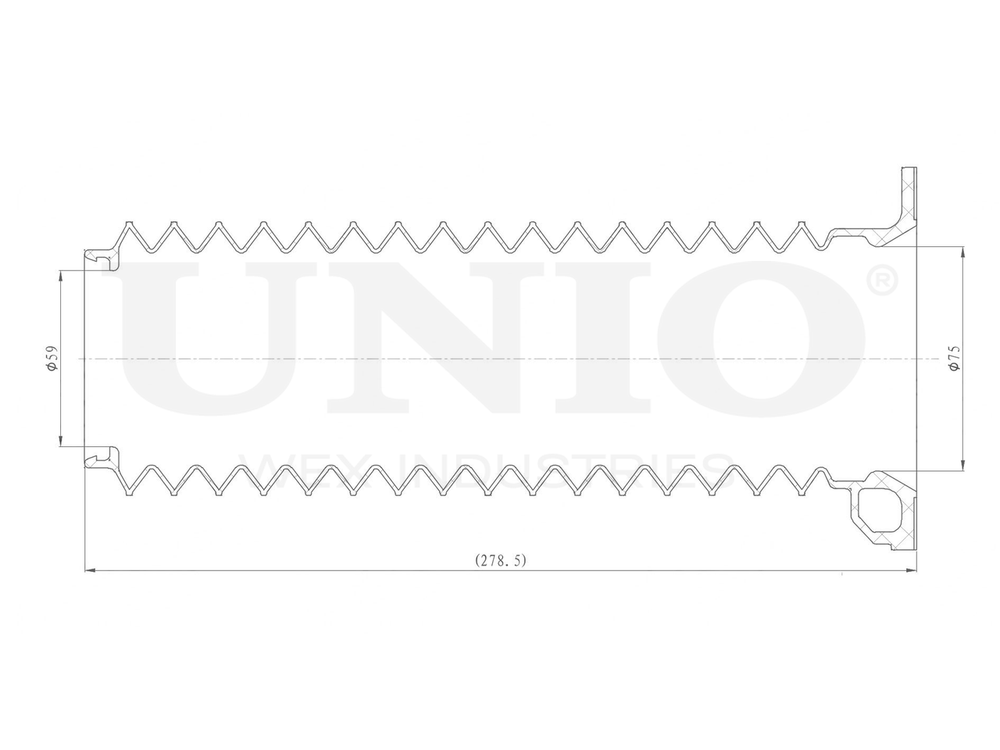 Пыльник переднего амортизатора левый UNIO DUC-10041