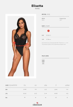 Чувственное кружевное боди Elisetta (Размер: L-XL) (Цвет: черный)