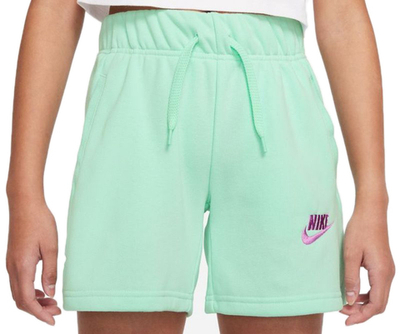 Шорты для девочки теннисные Nike Sportswear Club FT 5 Short G - mint foam/violet shock