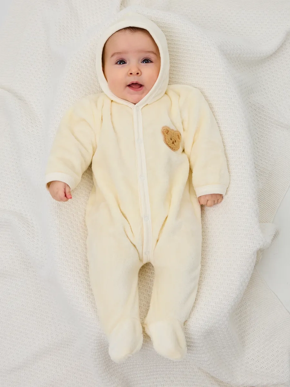 Теплый комбинезон для новорожденных плюшевый