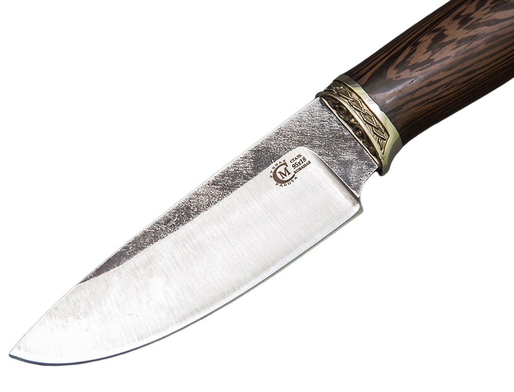 Нож кузница Семина Сокол, кован. ст.95х18 со следами ковки ,венге,литье