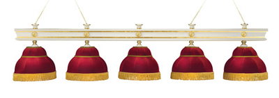 Лампа Моцарт 5пл. ясень (Blanco plumon,бархат зеленый,бахрома желтая,фурнитура золото)