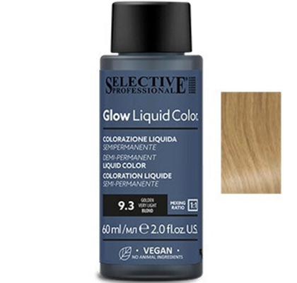 Glow Liquid Color Жидкий тонирующий краситель для волос "Glow Liquid Color", тон 9.3, 60 мл.