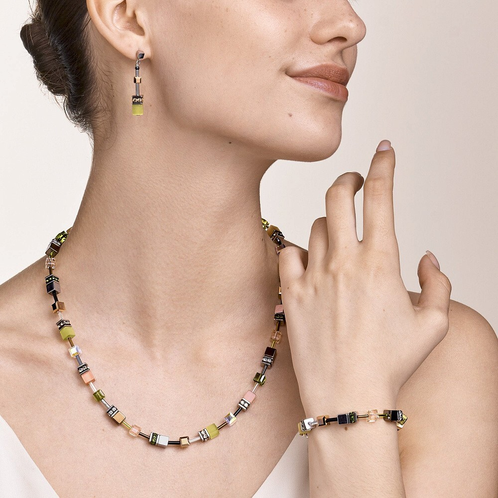 Колье Coeur de Lion Olive-Peach 5012/10-0922 цвет серый, мульти, бежевый, желтый, розовый
