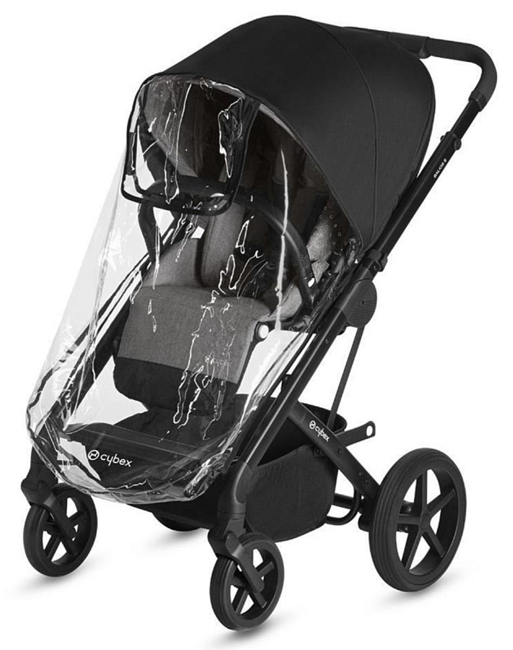 Детская коляска Cybex Balios S Lux BLK Aton B2 i-Size 3 в 1 Moon Black с дождевиком/Volcano Black