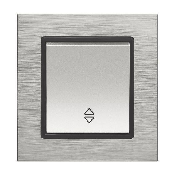 Выключатель одноклавишный проходной промежуточный Vesta-Electric Exclusive Silver Metallic серебро FVK050313SER