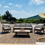 Кресло деревянное с подушками Tagliamento Ravona KD, натуральный, бежевый