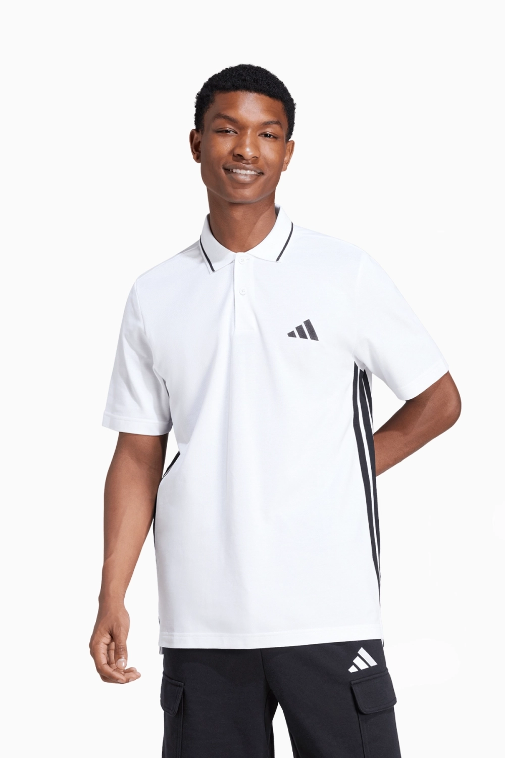 Футболка adidas Essentials Pique 3-Stripes Polo - белый