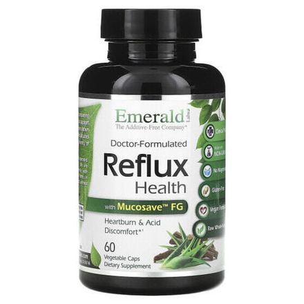 Для пищеварительной системы Emerald Laboratories, Reflux Health с Mucosave FG, 60 растительных капсул