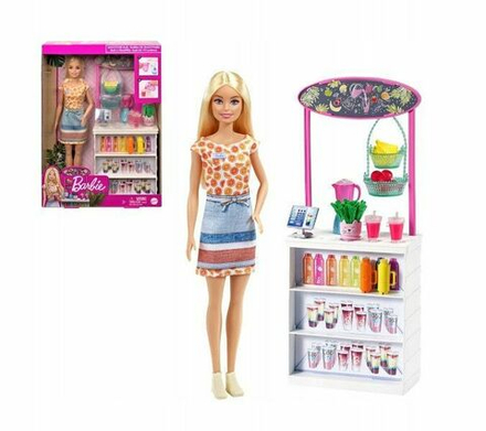 Кукла Mattel Barbie - Игровой набор Смузи-бар с аксессуарами - Барби GRN75