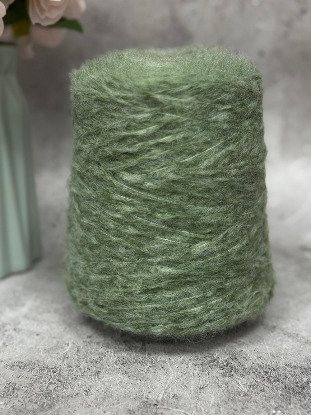 Пряжа меринос бобинная Ecafil арт. KEAN, цвет Туманный мох, 100гр.