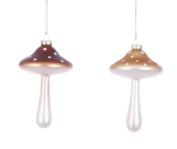 Елочная игрушка 7х12см House of Seasons Мухомор шампань/коричневый в ассортименте 2 вида