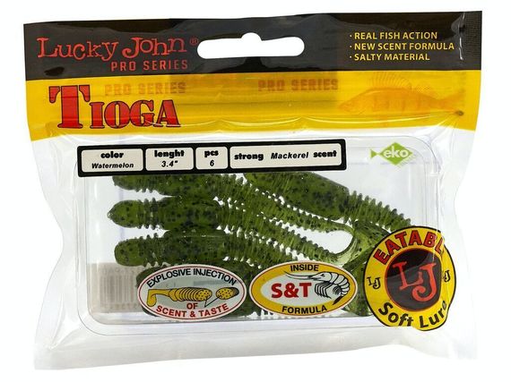 Виброхвосты съедобные LJ Pro Series TIOGA 3.4in (8,64 см), цв. PA01, 6 шт.