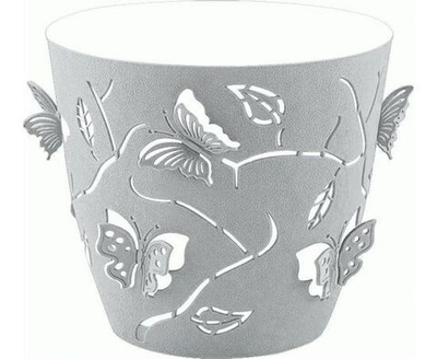 Горшок для цветов пластиковый PLAST TEAM / Пласт Тим Butterflies емкость с дренажными отверстиями для орхидей круглый, прозрачный D-145мм 1.4л / выращивание растений (комплект из 5 шт)