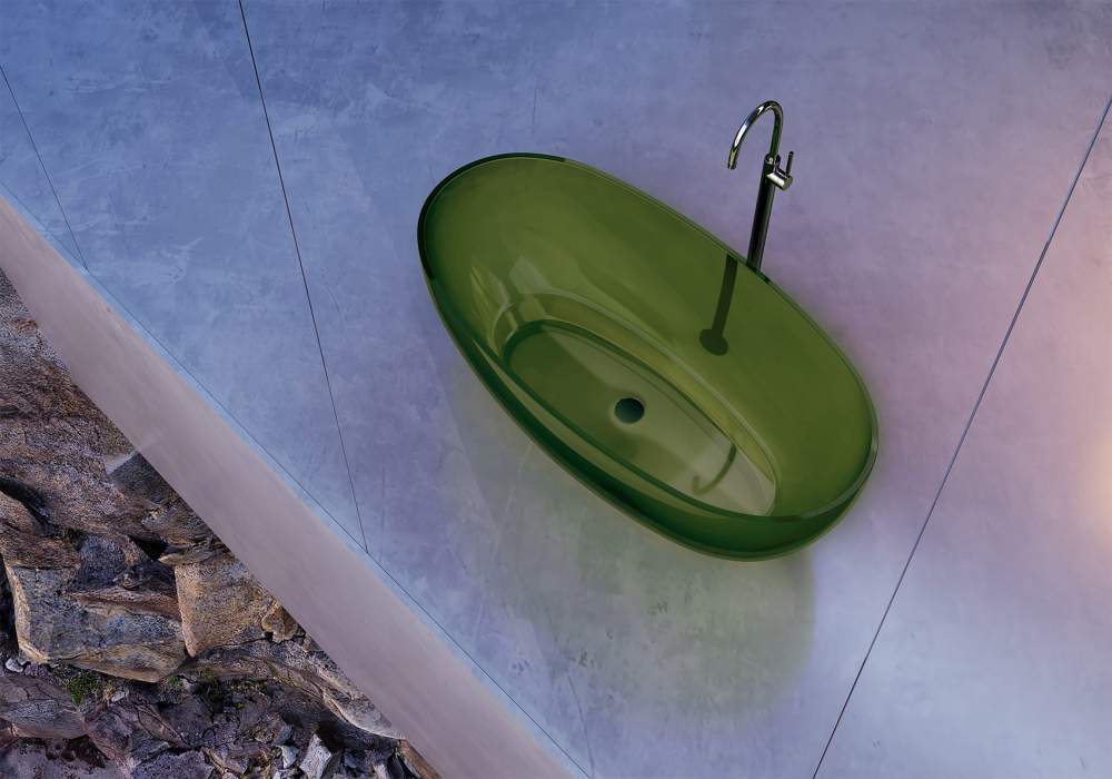 Прозрачная ванна ABBER Kristall AT9703Emerald зеленая