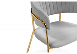 Стул на металлокаркасе Woodville Kamelia велюр светло-серый, золотой