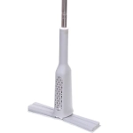 Швабра с отжимом, ручка 125 см. в комплекте две насадки цвет серый