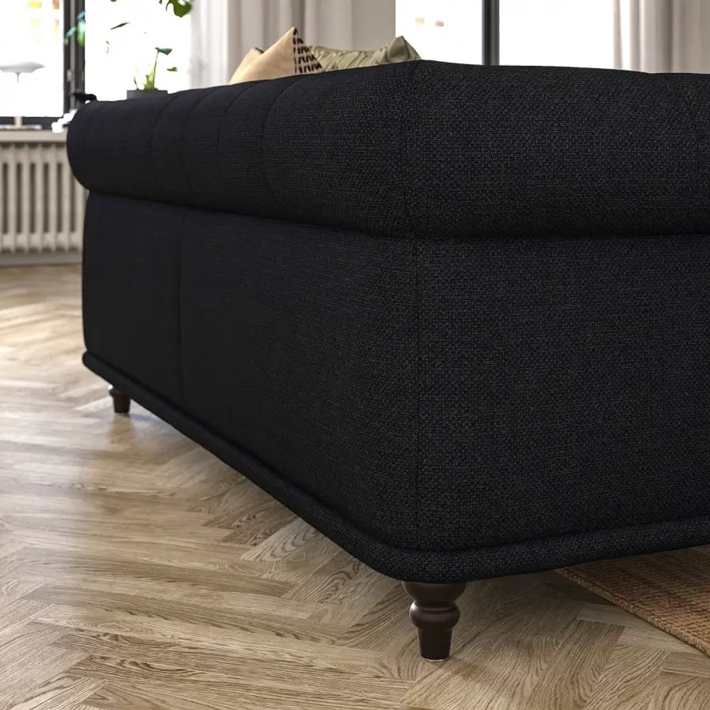 2-местный диван - IKEA VISKAFORS,  74x90x194см, черный, ВИСКАФОРС ИКЕА