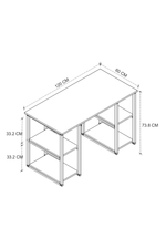 Стол рабочий с 4 полками 120х60 - сосна