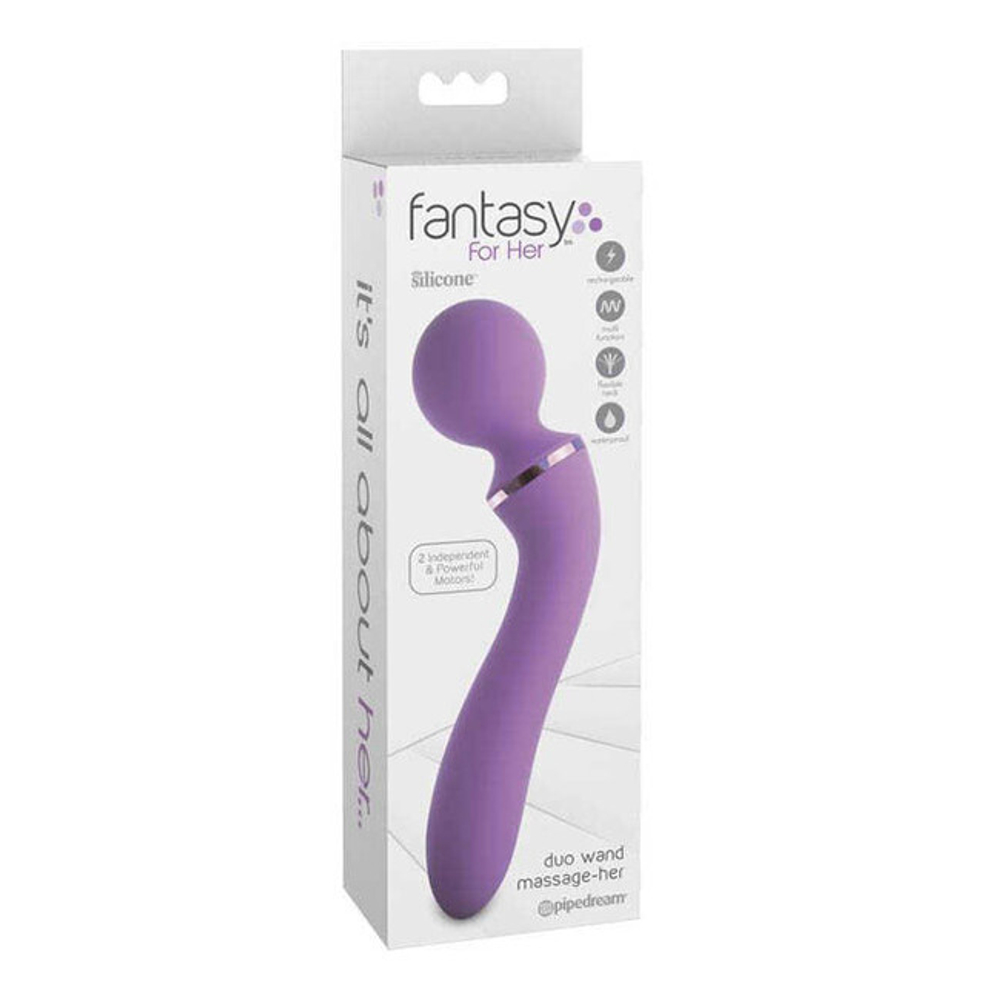 Двусторонний вибростимулятор с 2 моторами Fantasy For Her Flexible Please-Her (10 режимов) (Цвет: фиолетовый)