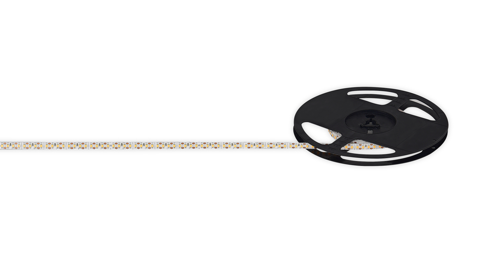 Лента светодиодная SMD тёпло-белая DC24V 14, 4W/m 3000K 1920Lm/m 160д/м CRI>90 IP20,  упаковка 5 метров,  ширина 8мм,  высота 1, 5мм,  самоклейкая