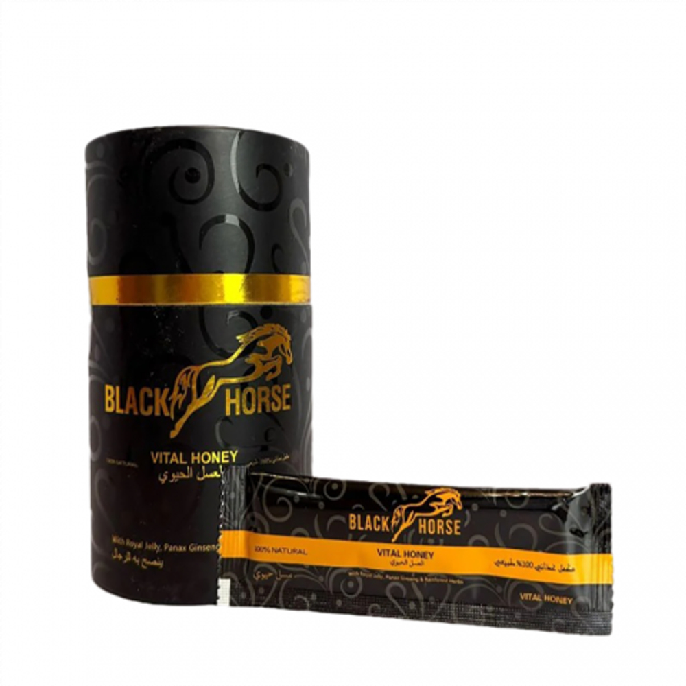 Натуральная био-паста на основе мёда Black Horse Vital Honey для мужчин (1 пакет 10 гр)