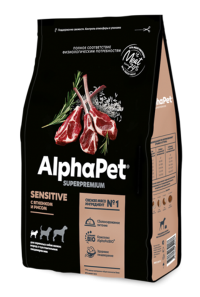 AlphaPet Superpremium Mini Adult Ягненок с рисом 500гр.