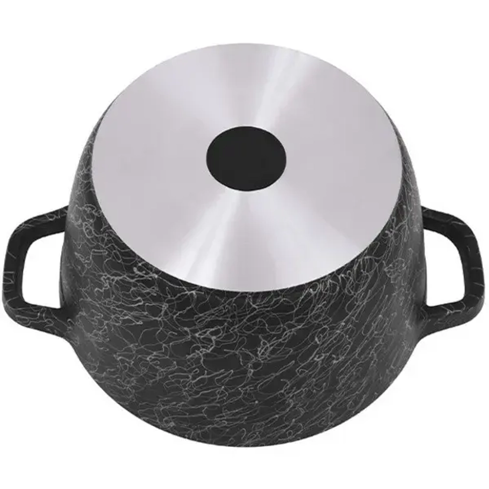 Кастрюля 3,5л «Грация» (черный/серебро) со стеклянной крышкой кчс35а