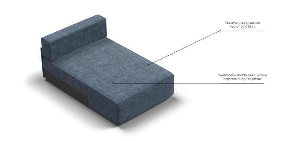 Босс Софт Модуль оттоманка Велюр Роял синий