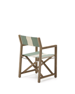 Уличный cкладной стул Vilara в зелёно-бежевую полоску из акации