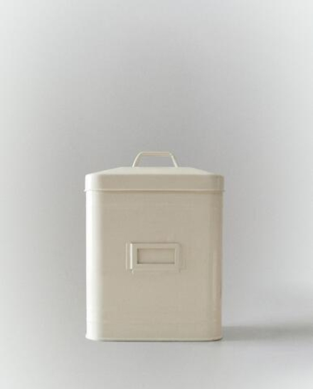 Zara Home Коробка для хранения из металла, цвет кремовый, 20.5 см