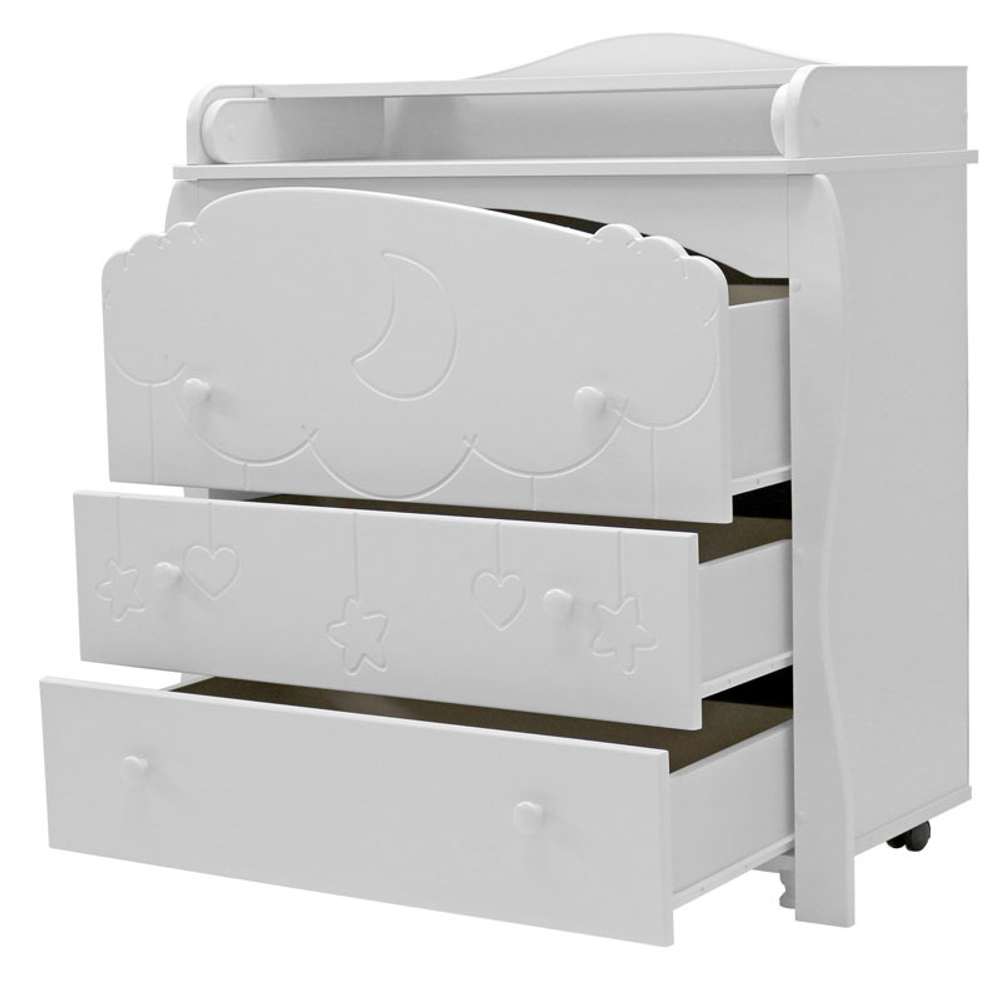 Комод "Софья" 3 ящика (арт.81) МДФ эмаль 800/3 (облака) (белый)