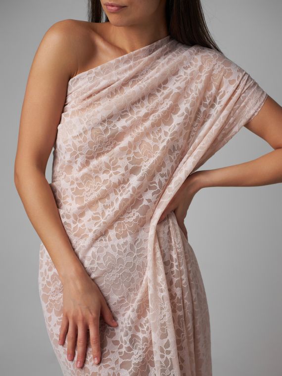 Кружевное эластичное полотно (сетка), арт. 05-98, серебристый пион 168