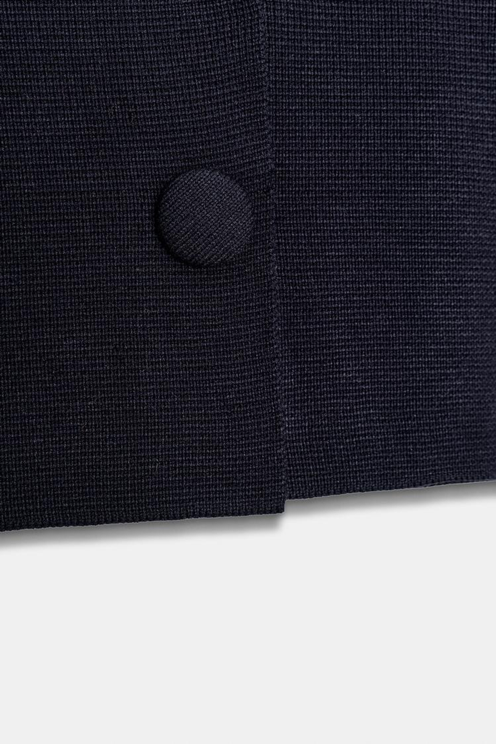 ZARA УКОРОЧЕННЫЙ ВЯЗАНЫЙ КАРДИГАН, МОРСКОЙ СИНИЙ